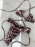 MINIMAL LEOPARD MAXI SKIRT BIKINI SET (WITH HEADBAND)