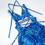 THE WRAP KINI MINI DRESS - IBIZA HOLOGRAM SWIRL (LIMITED EDITION)