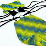 THE RAVE SET - BLUE NEON SWIRL / BLACK PVC