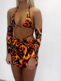 THE RUCHED SKIRT - FLAMES