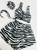 THE RUCHED CROP CO-ORD - ZEBRA FLEECE