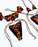 THE PUFF SLEEVE O-RING BIKINI - FLAMES (custom colours available)