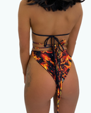 THE O-RING BIKINI - BLACK PVC x FLAMES (custom colours available)