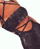 THE WRAP BANDEAU MINI DRESS - GLITTER (custom colours available)