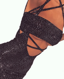 THE WRAP BANDEAU MINI DRESS - GLITTER (custom colours available)