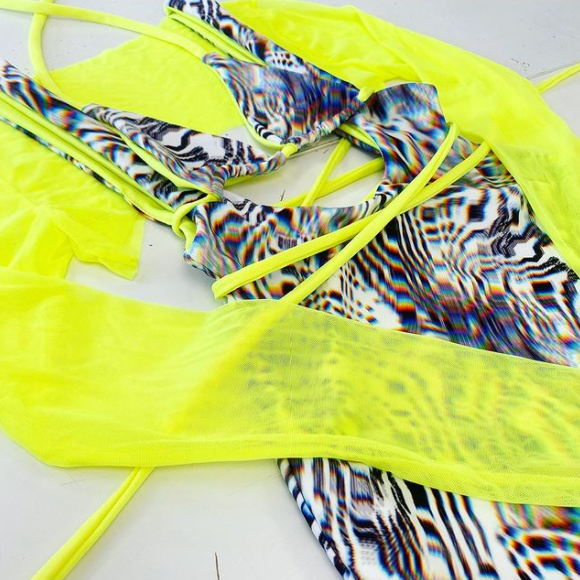 MESH SUPER CROP - NEON YELLOW